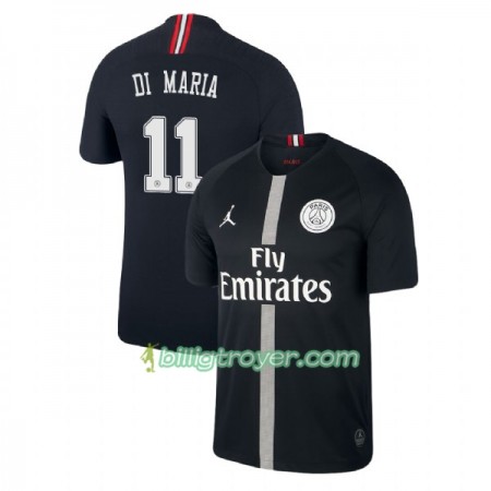 Billige Fotballdrakter Paris Saint-Germain Di Maria 11 Jodan Svart Tredjedraktsett 2018/19 Kortermet